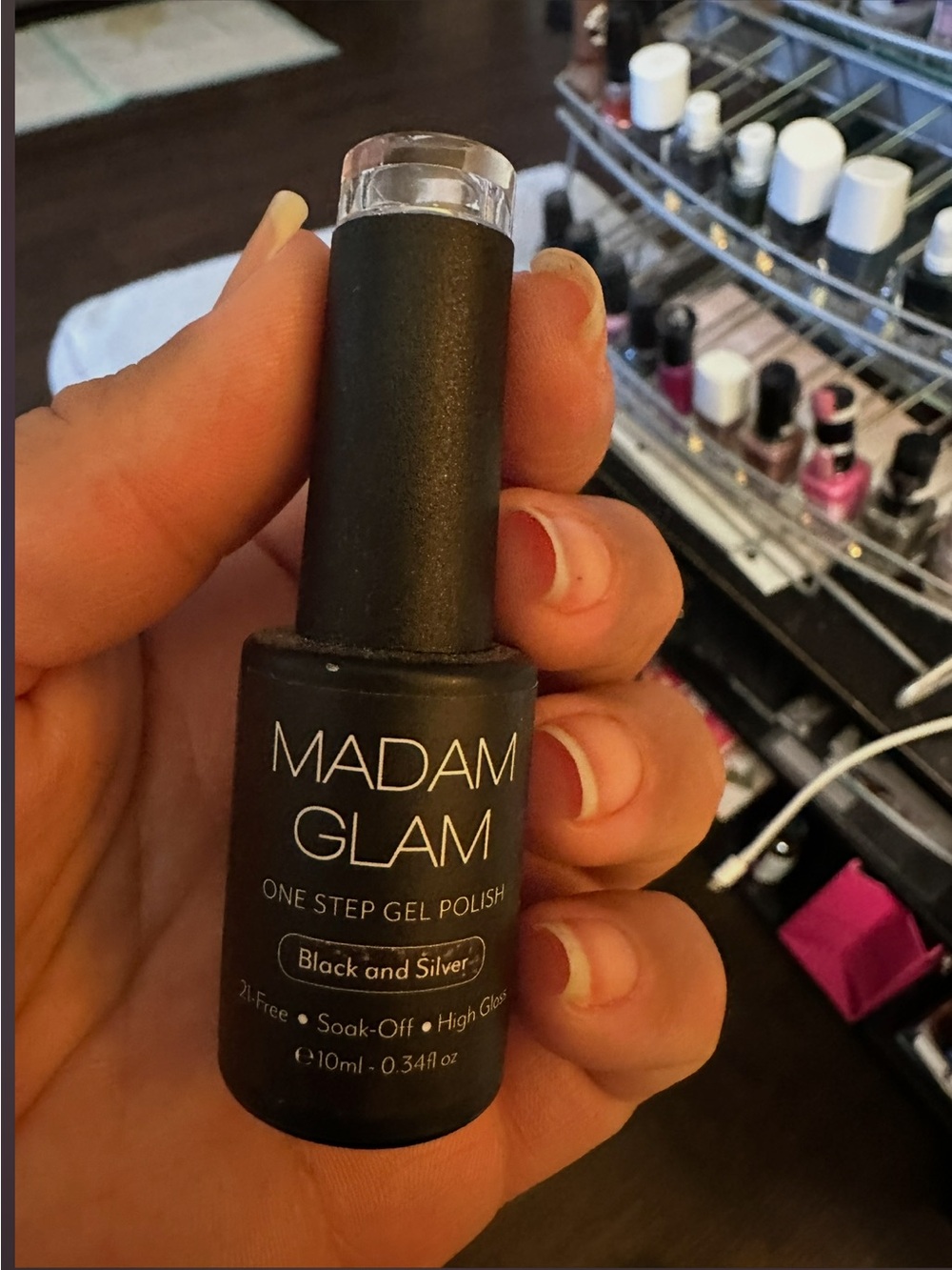 Madam Glam One Step Gel Polish - Black and Silver